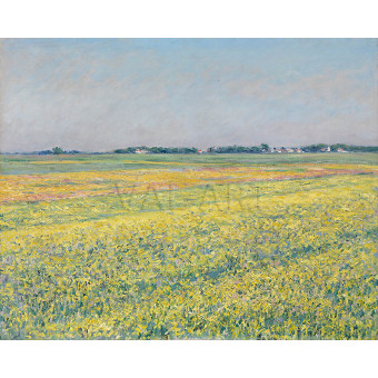 РЕПРОДУКЦИИ НА КАРТИНИ Равнината на Женвилие, жълти полета (1884)